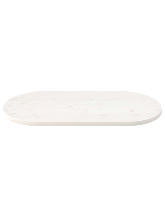 Pöytälevy valkoinen 90x45x2,5 cm täysi mänty ovaali