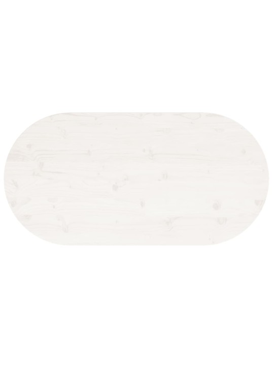 Pöytälevy valkoinen 90x45x2,5 cm täysi mänty ovaali