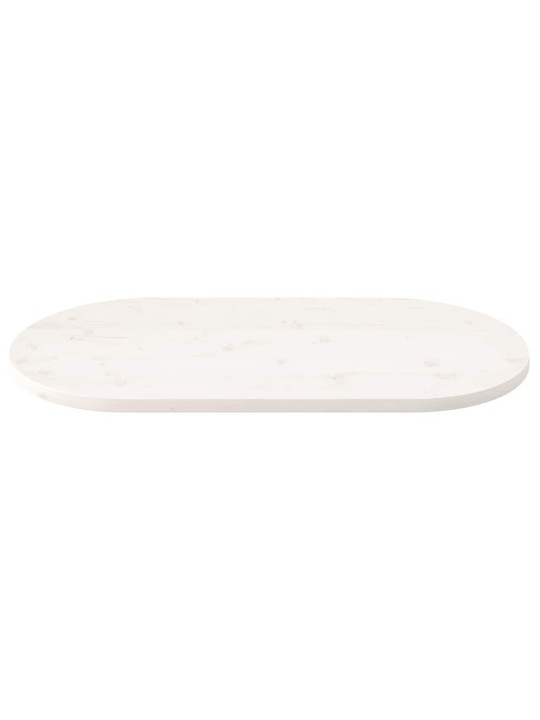 Pöytälevy valkoinen 110x55x2,5 cm täysi mänty ovaali