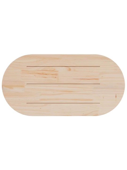 Pöytälevy valkoinen 110x55x2,5 cm täysi mänty ovaali