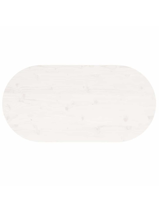 Pöytälevy valkoinen 110x55x2,5 cm täysi mänty ovaali