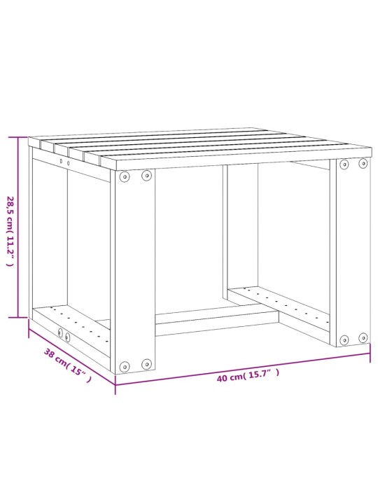 Ulkosivupöytä 40x38x28,5 cm täysi mänty