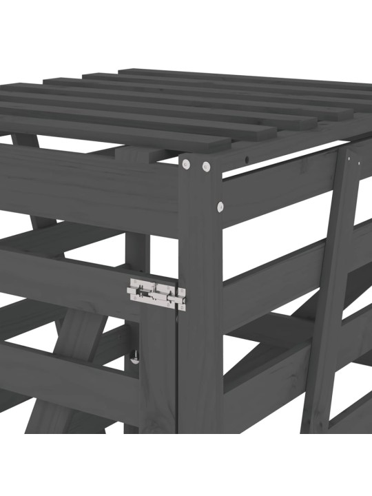 Ulkoroska-astian suoja harmaa 84x90x128,5 cm täysi mänty