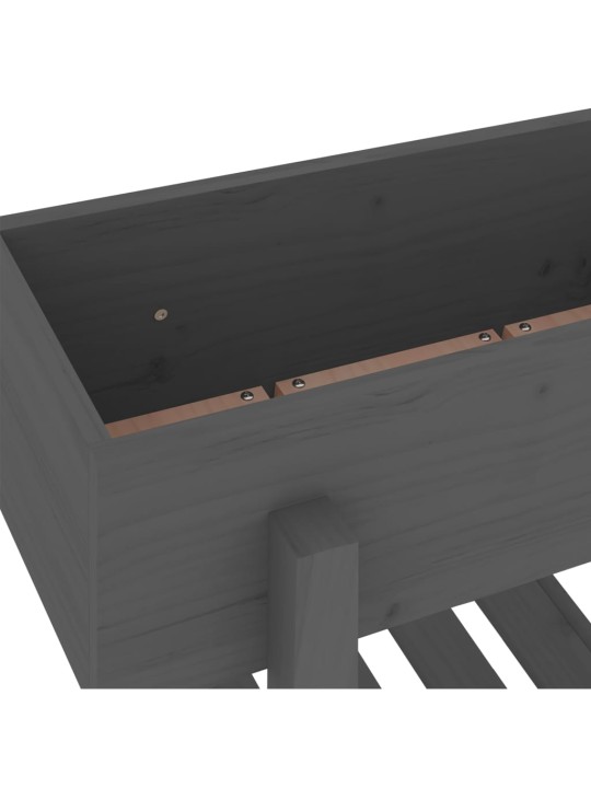 Korotettu kukkalaatikko harmaa 101x30x69 cm täysi mänty