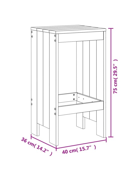 Baarijakkarat 2 kpl 40x36x75 cm täysi mänty