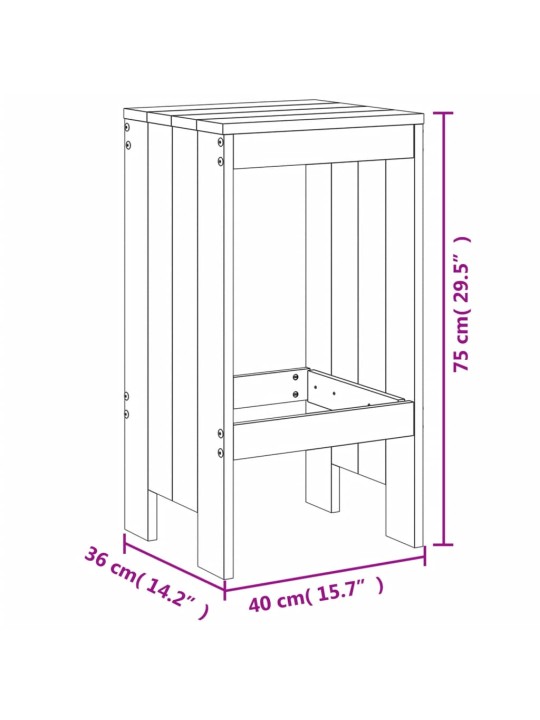 Baarijakkarat 2 kpl valkoinen 40x36x75 cm täysi mänty