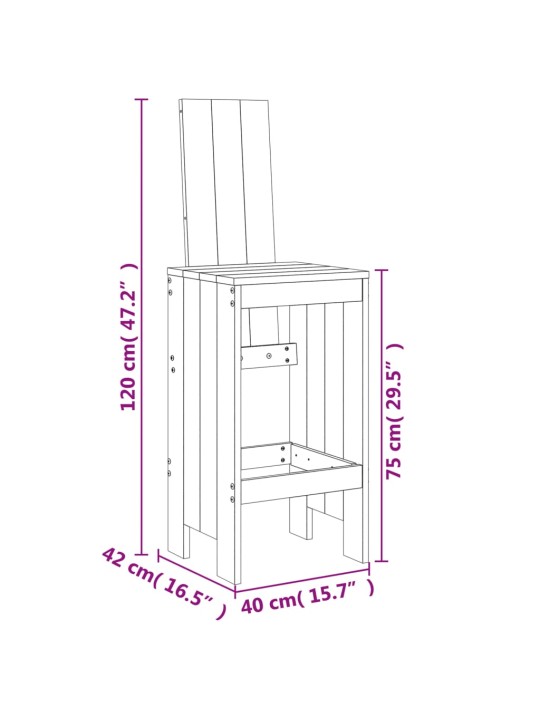 Baarijakkarat 2 kpl 40x42x120 cm täysi mänty