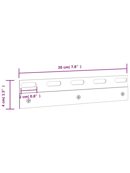 Liitoslevyt 6 kpl hopea 20 cm ruostumaton teräs