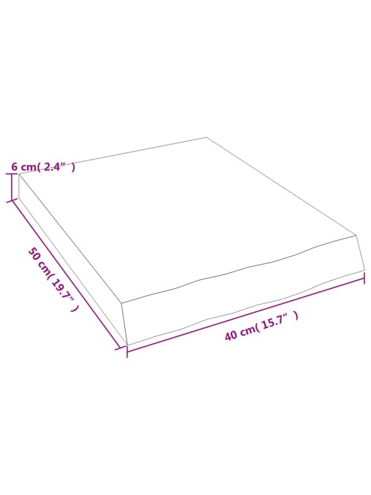 Seinähylly 40x50x(2-6) cm käsittelemätön täysi tammi