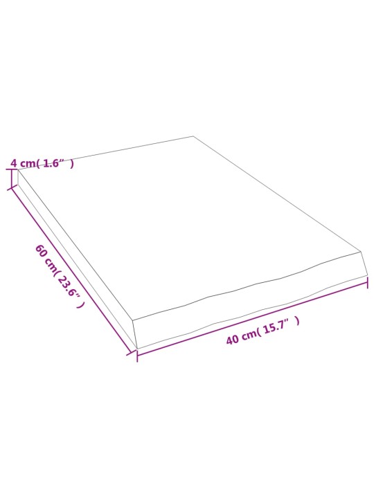 Seinähylly 40x60x(2-4) cm käsittelemätön täysi tammi