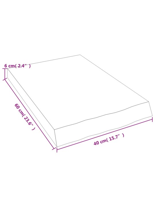 Seinähylly 40x60x(2-6) cm käsittelemätön täysi tammi