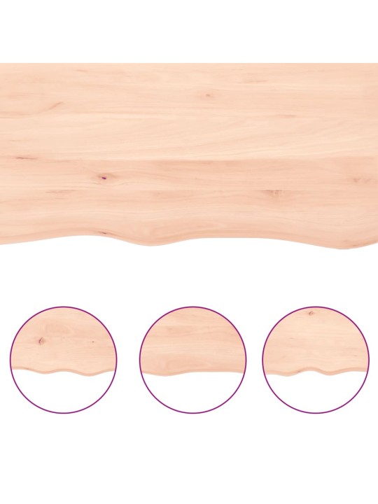 Seinähylly 60x10x2 cm käsittelemätön täysi tammi