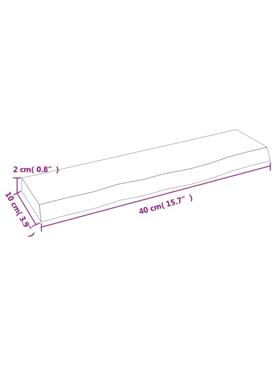 Seinähylly tummanharmaa 40x10x2 cm käsitelty täystammi