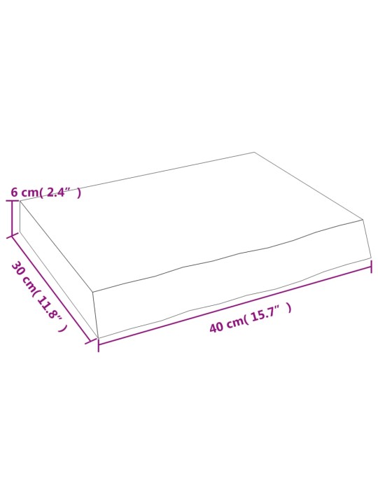 Seinähylly tummanruskea 40x30x(2-6) cm käsitelty täystammi