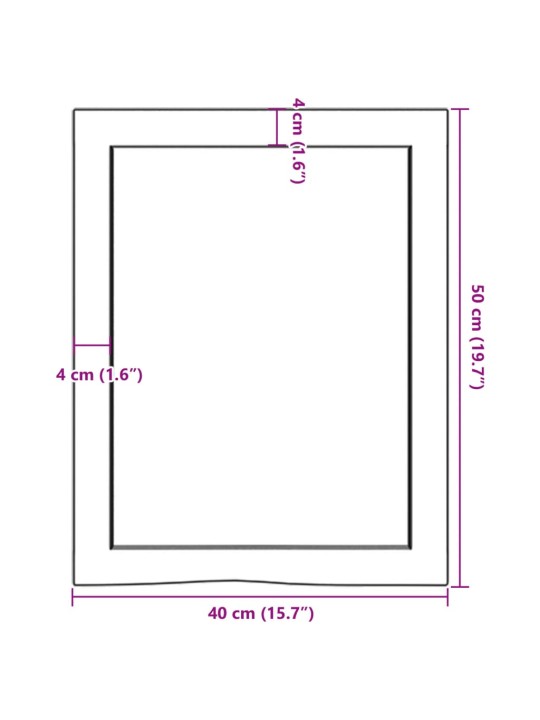 Seinähylly tummanruskea 40x50x(2-6) cm käsitelty täystammi