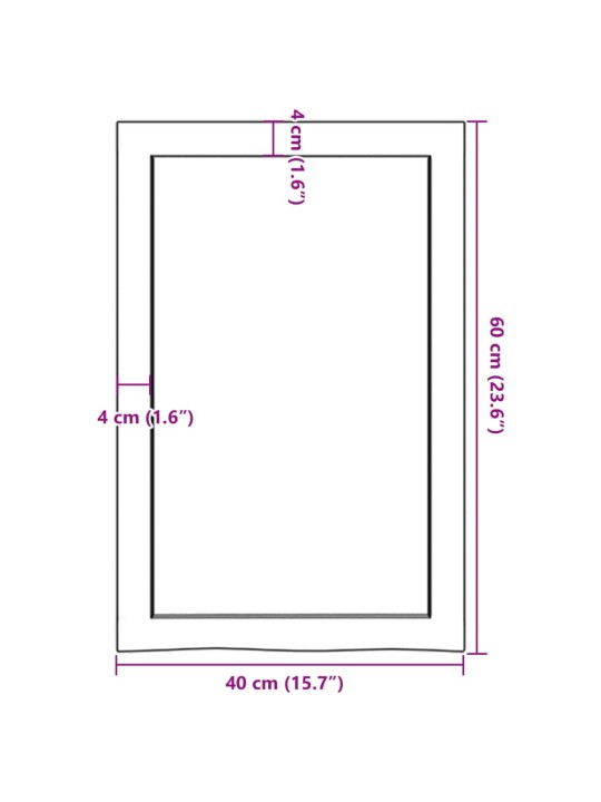 Seinähylly tummanruskea 40x60x(2-6) cm käsitelty täystammi