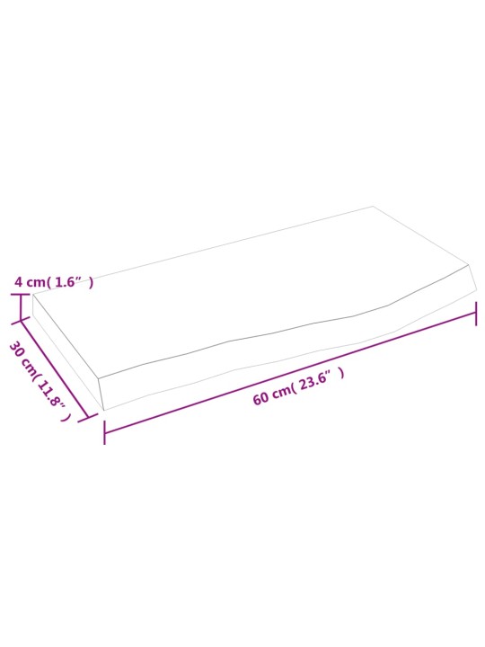 Seinähylly tummanruskea 60x30x(2-4) cm käsitelty täystammi