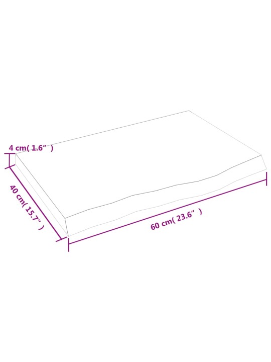 Seinähylly tummanruskea 60x40x(2-4) cm käsitelty täystammi