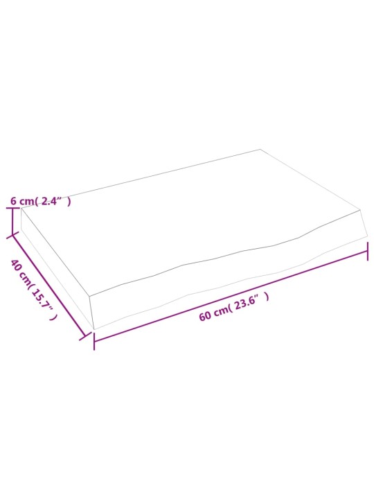 Seinähylly tummanruskea 60x40x(2-6) cm käsitelty täystammi