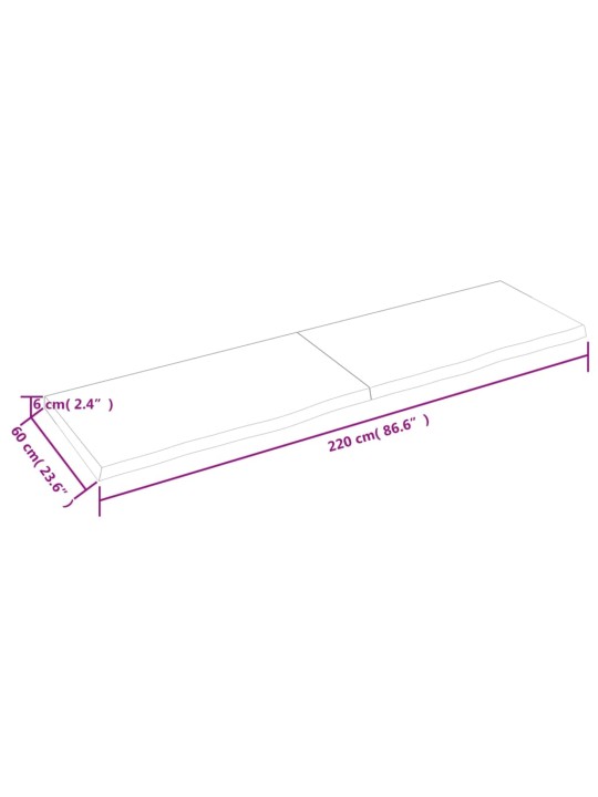 Seinähylly tummanruskea 220x60x(2-6) cm käsitelty täystammi