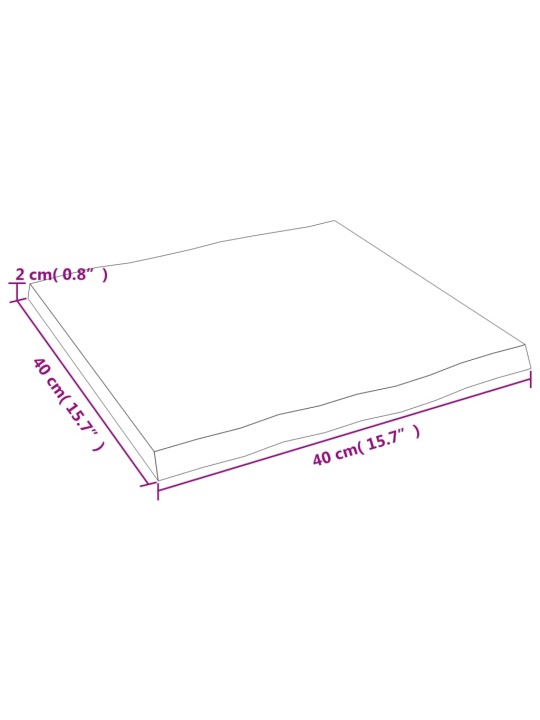 Pöytälevy v.ruskea 40x40x2 cm käsitelty täystammi elävä reuna