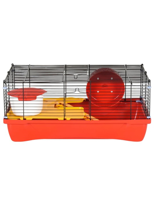 Hamsterin häkki punainen 58x32x36 cm polypropeeni ja metalli