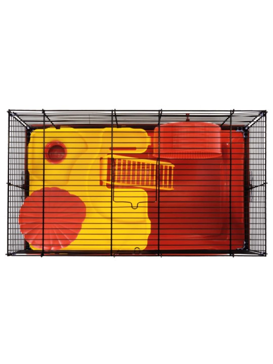 Hamsterin häkki punainen 58x32x36 cm polypropeeni ja metalli