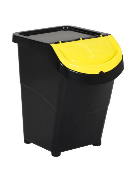 Pinottavat jäteastiat kansilla 3 kpl musta pp 120 l