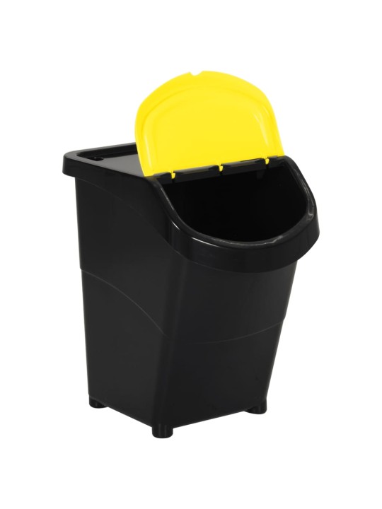Pinottavat jäteastiat kansilla 3 kpl musta pp 120 l