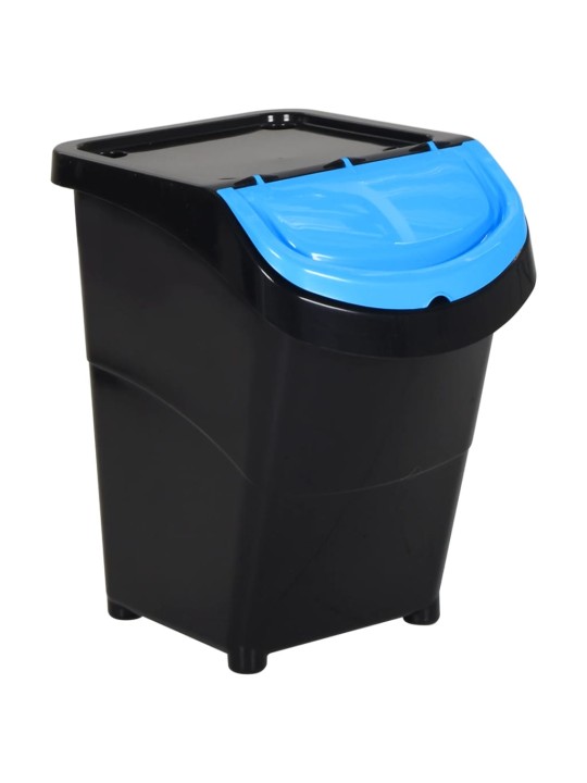 Pinottavat jäteastiat kansilla 3 kpl musta pp 120 l