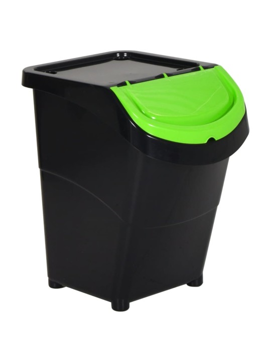 Pinottavat jäteastiat kansilla 3 kpl musta pp 120 l