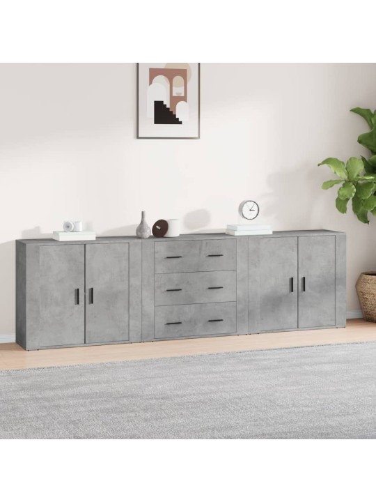 Senkit 3 kpl betoninharmaa tekninen puu