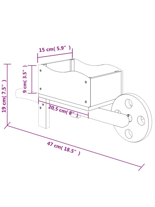 Kottikärryt kukkalaatikot 2 kpl 47x15x19 cm täysi kuusi