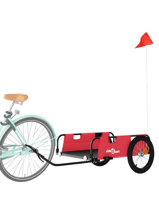 Peräkärry polkupyörään punainen Oxford kangas ja rauta