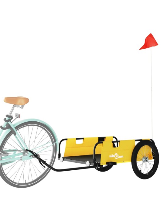 Peräkärry polkupyörään keltainen Oxford kangas ja rauta