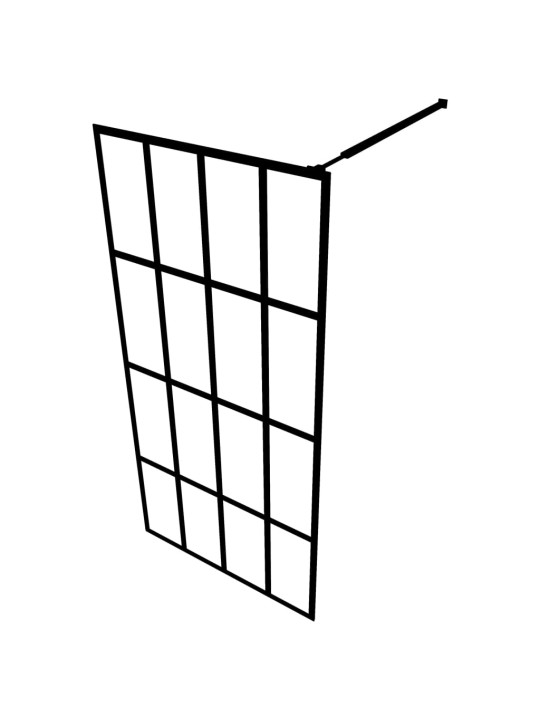 Suihkuseinäke hyllyllä musta 80x195 cm esg lasi ja alumiini