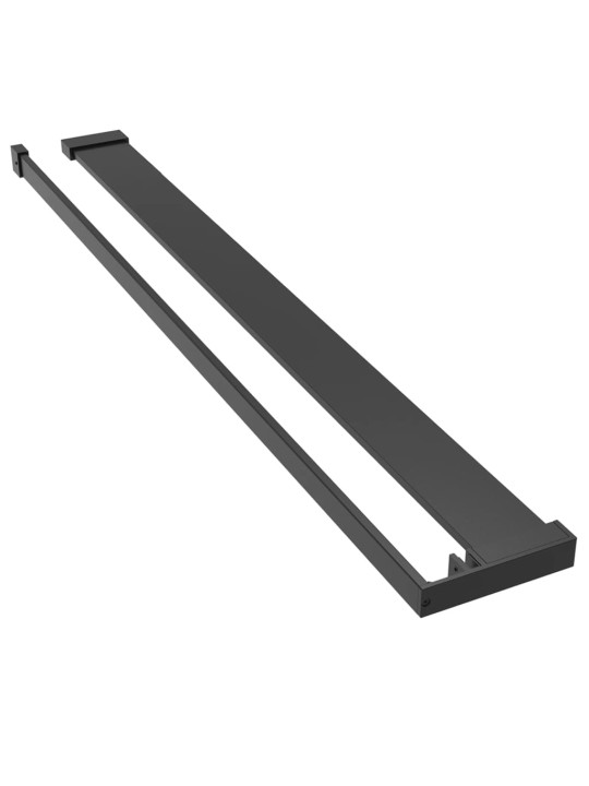 Suihkuseinäke hyllyllä musta 80x195 cm esg lasi ja alumiini