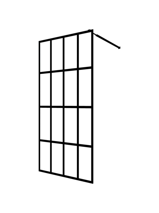 Suihkuseinäke hyllyllä musta 80x195 cm esg lasi ja alumiini