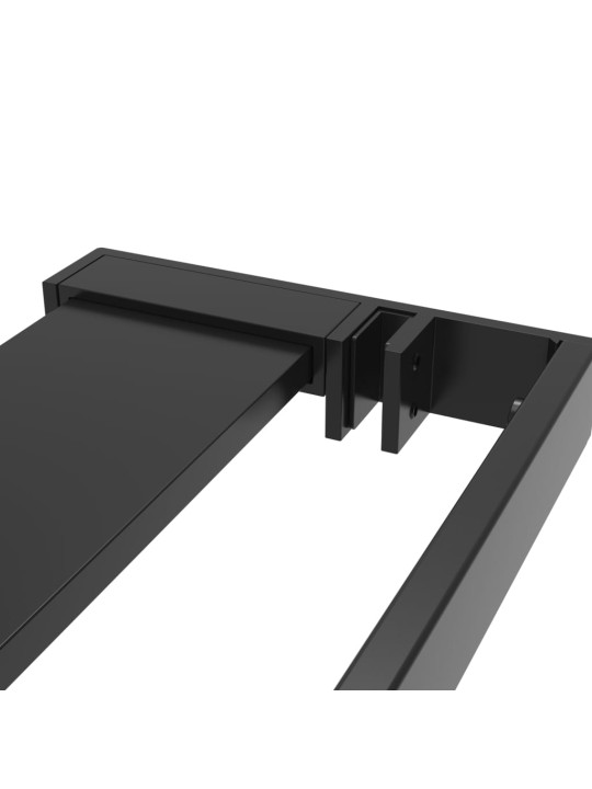 Suihkuseinäke hyllyllä musta 80x195 cm esg lasi ja alumiini