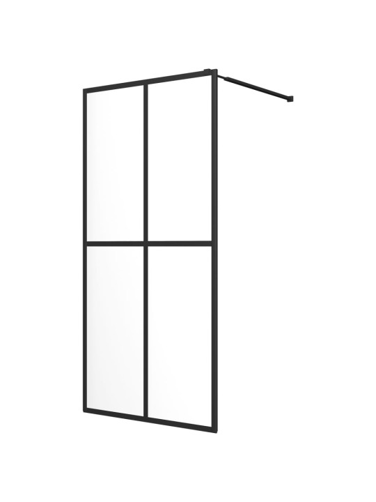Suihkuseinäke hyllyllä musta 80x195 cm esg lasi ja alumiini