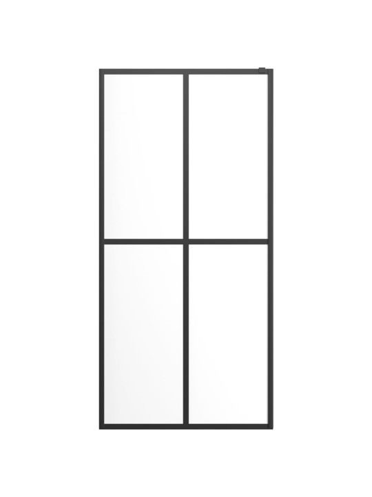 Suihkuseinäke hyllyllä musta 80x195 cm esg lasi ja alumiini