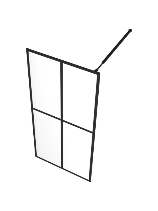 Suihkuseinäke hyllyllä musta 80x195 cm esg lasi ja alumiini