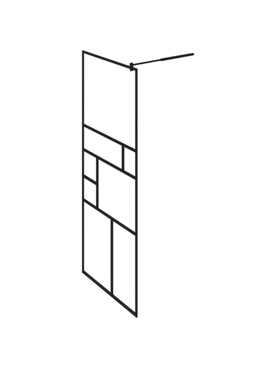 Suihkuseinäke hyllyllä musta 80x195 cm esg lasi ja alumiini