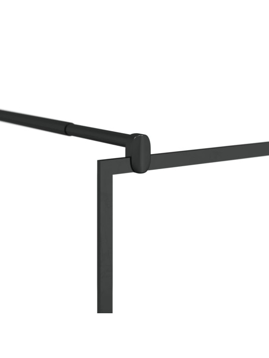 Suihkuseinäke hyllyllä musta 80x195 cm esg lasi ja alumiini