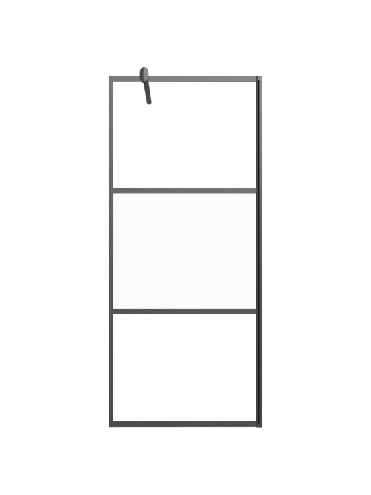 Suihkuseinäke hyllyllä musta 80x195 cm esg lasi ja alumiini