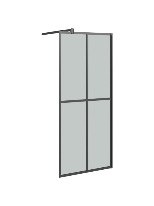 Suihkuseinäke hyllyllä musta 80x195 cm esg lasi ja alumiini