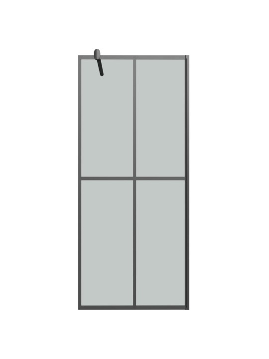 Suihkuseinäke hyllyllä musta 80x195 cm esg lasi ja alumiini