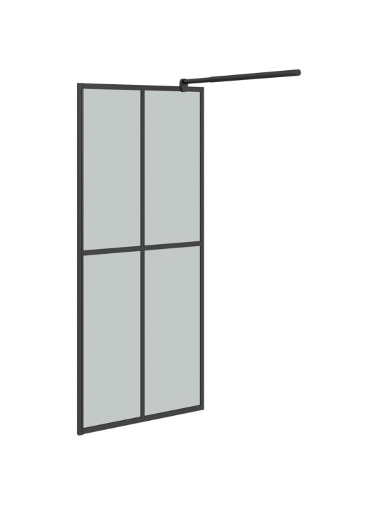 Suihkuseinäke hyllyllä musta 80x195 cm esg lasi ja alumiini