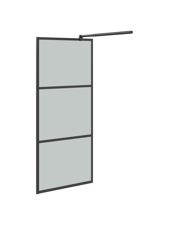 Suihkuseinäke hyllyllä musta 80x195 cm esg lasi ja alumiini