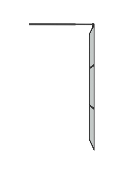 Suihkuseinäke hyllyllä musta 80x195 cm esg lasi ja alumiini